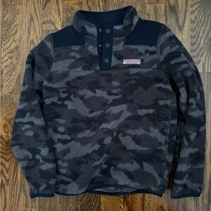 Vineyard Vines Navy and Gray Camo Pullover